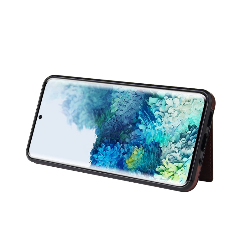 For Huawei P40 PU + TPU + PC  Shockproof Back Cover Case with Card Slot & Holder