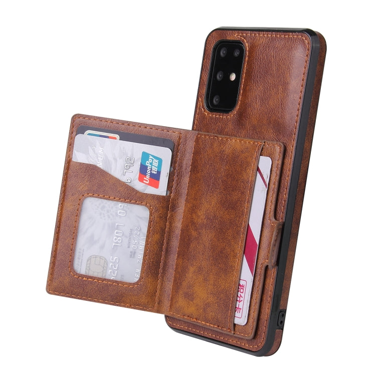 For Huawei P40 PU + TPU + PC  Shockproof Back Cover Case with Card Slot & Holder