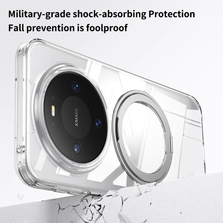 For Huawei Mate 80 Frosted 360 Degree MagSafe Magnetic Holder Phone Case - Silver