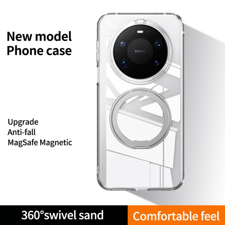For Huawei Mate 80 Pro Max Frosted 360 Degree MagSafe Magnetic Holder Phone Case - Silver