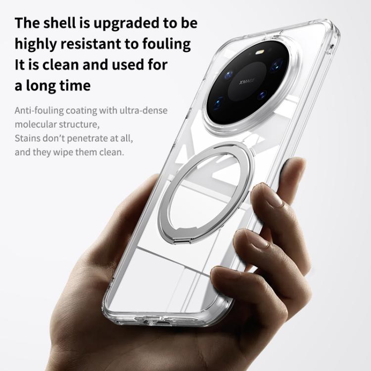 For Huawei Mate 80 Pro Max Frosted 360 Degree MagSafe Magnetic Holder Phone Case - Silver