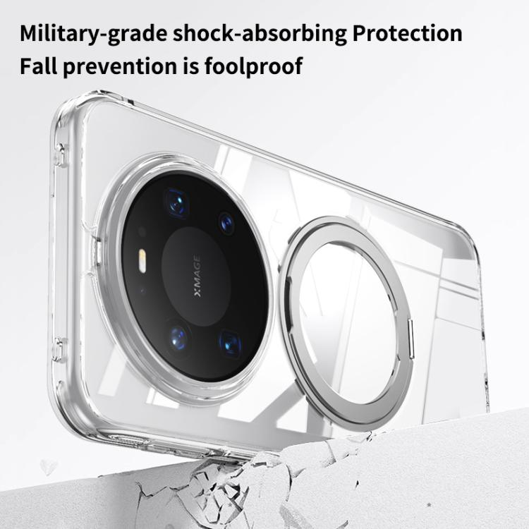 For Huawei Mate 80 Pro Max Frosted 360 Degree MagSafe Magnetic Holder Phone Case - Silver