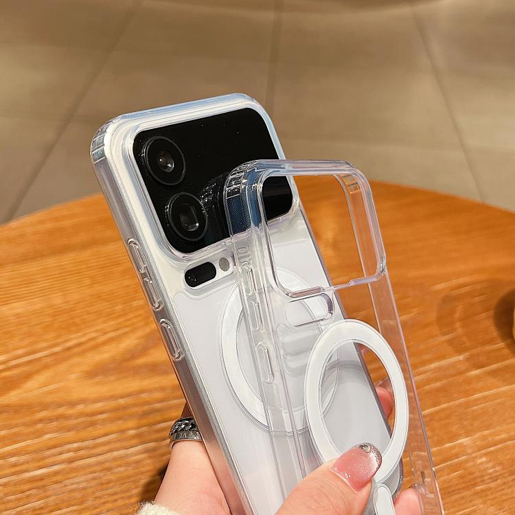 For Xiaomi 17 Pro Max Large Hole Camera MagSafe Magnetic Clear Acrylic TPU Case - Transparent