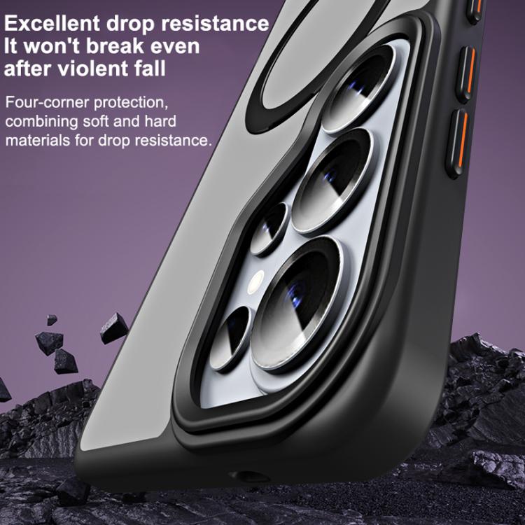 For Samsung Galaxy S26 Ultra 5G MagSafe Airbag Shockproof Frosted Phone Case with Fold Holder