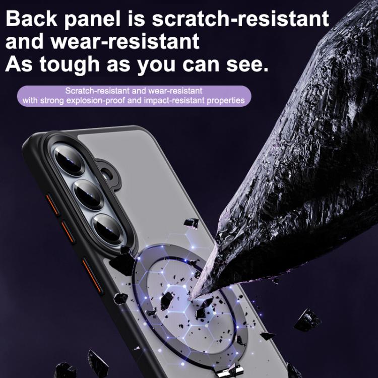 For Samsung Galaxy S26 5G MagSafe Airbag Shockproof Frosted Phone Case with Fold Holder