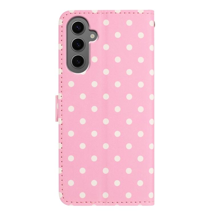 For Samsung Galaxy S24 5G Small Dots Pattern Vegan Leather Phone Case