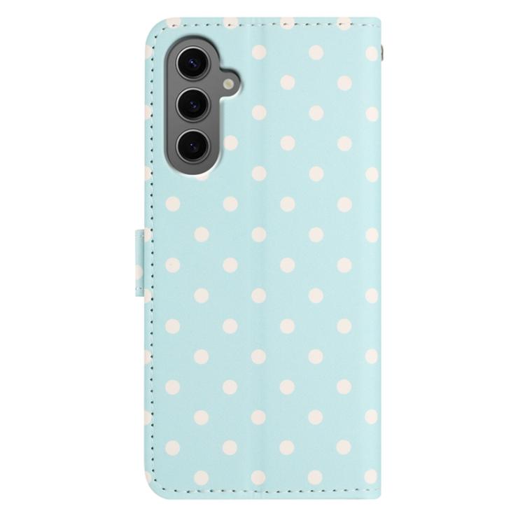 For Samsung Galaxy S24 5G Small Dots Pattern Vegan Leather Phone Case