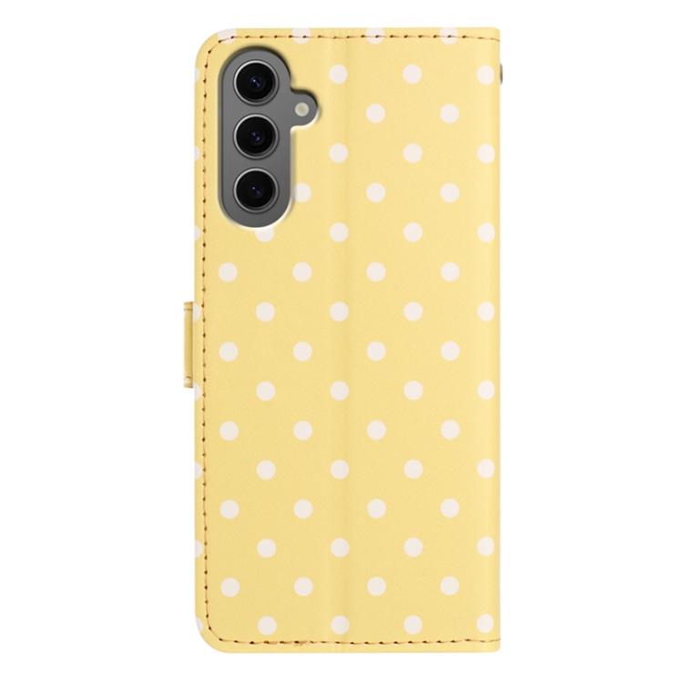 For Samsung Galaxy S24 5G Small Dots Pattern Vegan Leather Phone Case
