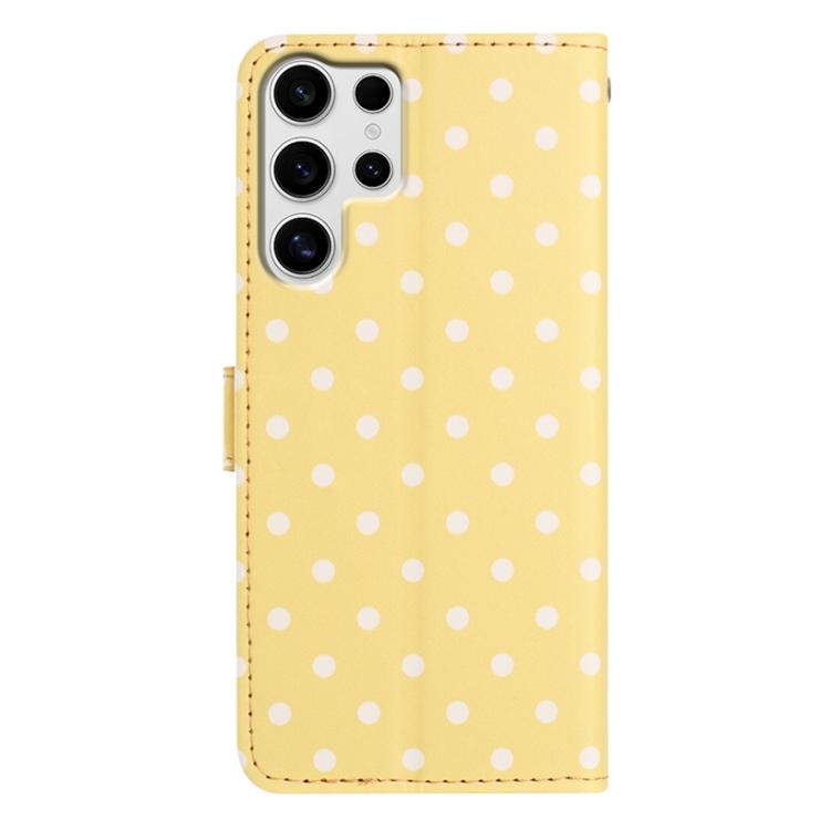 For Samsung Galaxy S24 Ultra 5G Small Dots Pattern Vegan Leather Phone Case