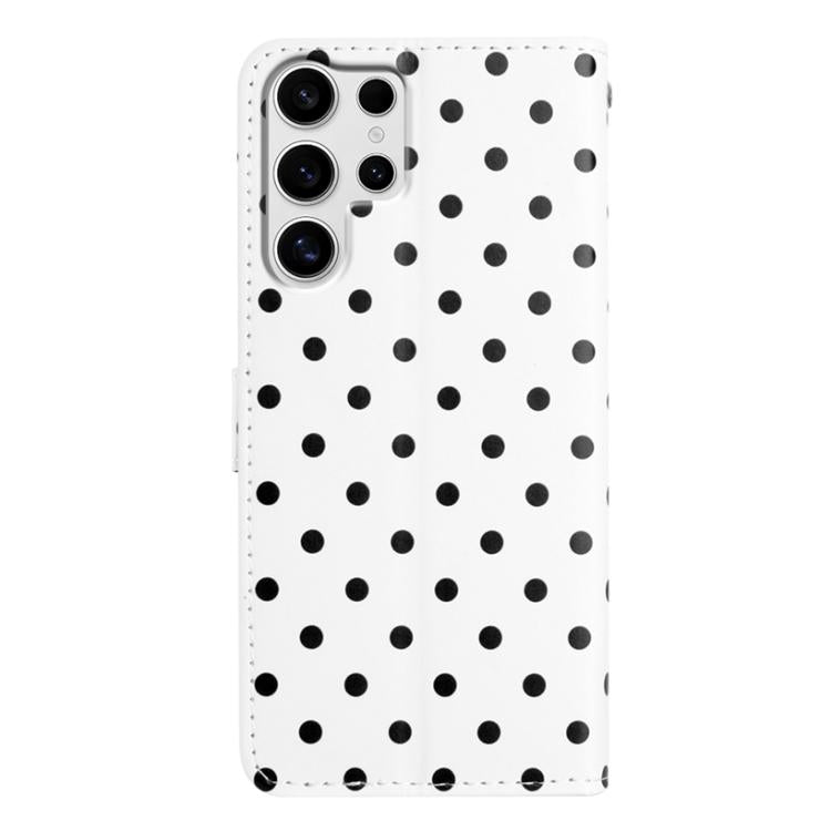 For Samsung Galaxy S23 Ultra 5G Small Dots Pattern Vegan Leather Phone Case