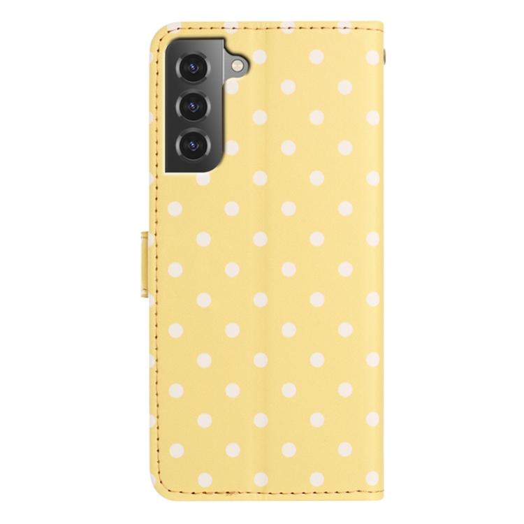 For Samsung Galaxy S21 5G Small Dots Pattern Vegan Leather Phone Case