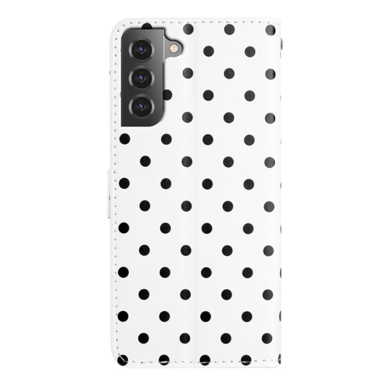 For Samsung Galaxy S21+ 5G Small Dots Pattern Vegan Leather Phone Case