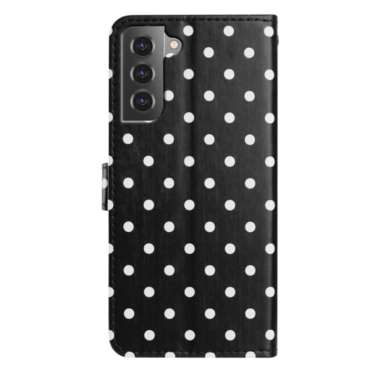 For Samsung Galaxy S21+ 5G Small Dots Pattern Vegan Leather Phone Case