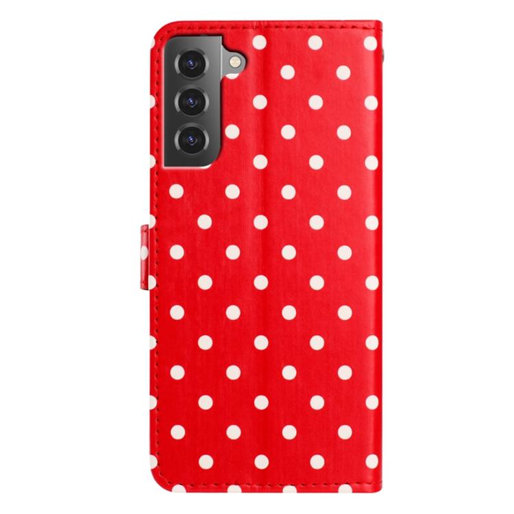 For Samsung Galaxy S21 FE 5G Small Dots Pattern Vegan Leather Phone Case