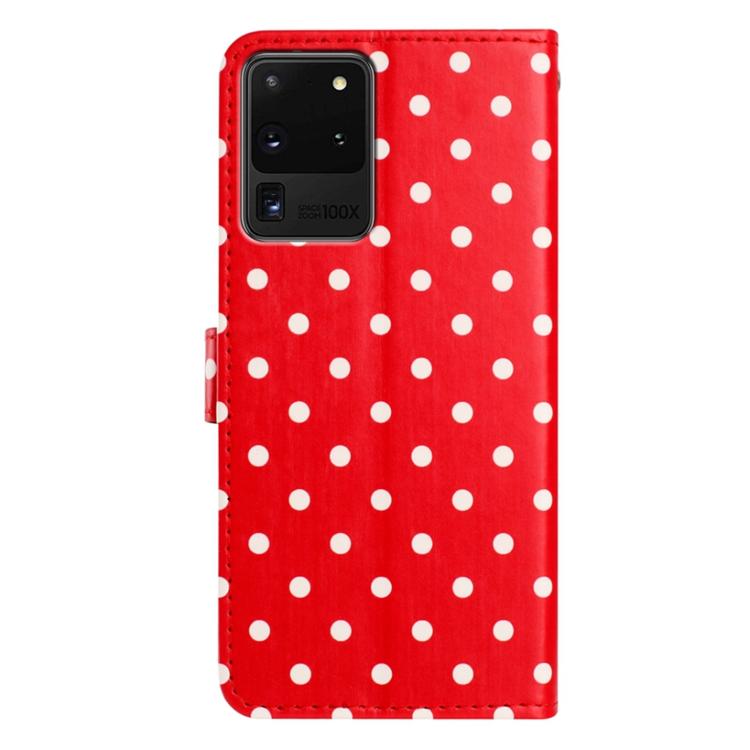 For Samsung Galaxy S20 Ultra Small Dots Pattern Vegan Leather Phone Case
