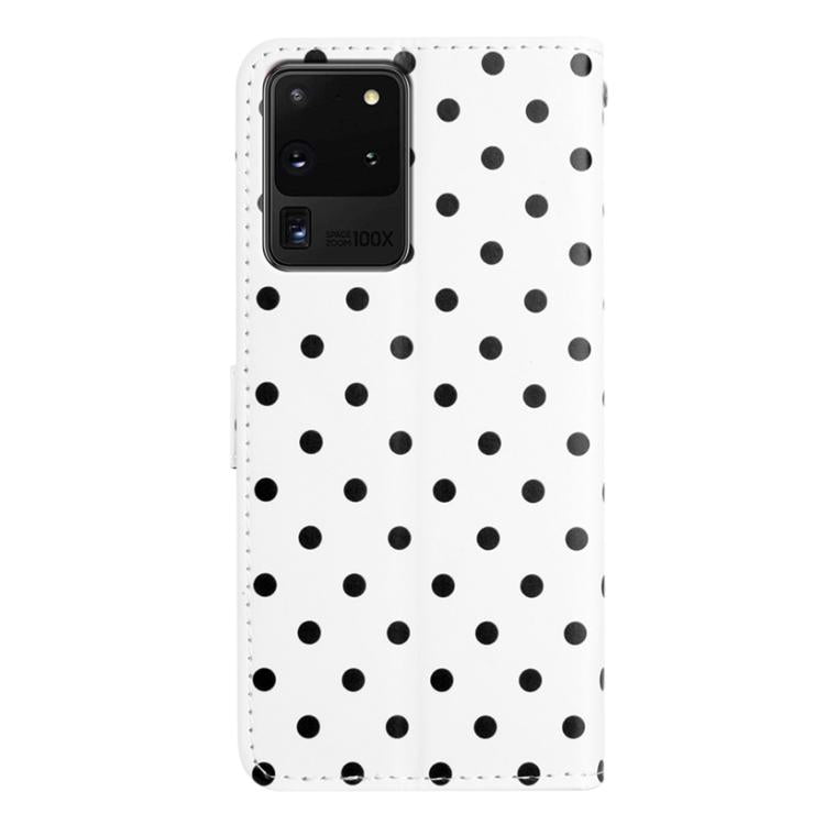 For Samsung Galaxy S20 Ultra Small Dots Pattern Vegan Leather Phone Case
