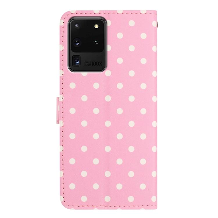 For Samsung Galaxy S20 Ultra Small Dots Pattern Vegan Leather Phone Case