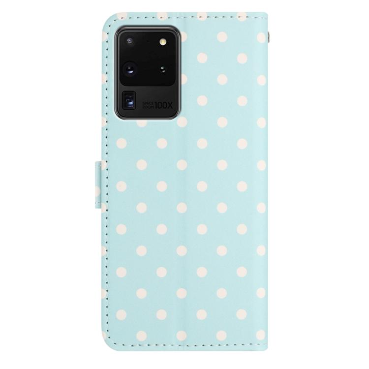 For Samsung Galaxy S20 Ultra Small Dots Pattern Vegan Leather Phone Case