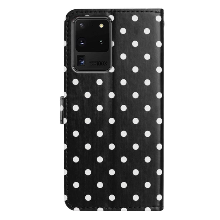For Samsung Galaxy S20 Ultra Small Dots Pattern Vegan Leather Phone Case