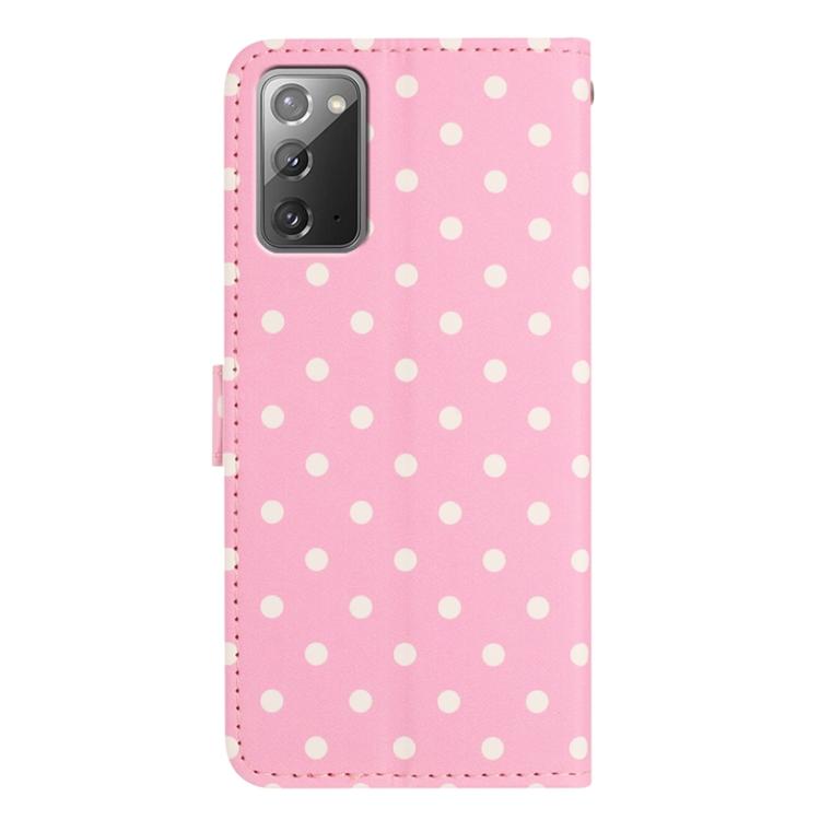 For Samsung Galaxy Note20 Small Dots Pattern Vegan Leather Phone Case