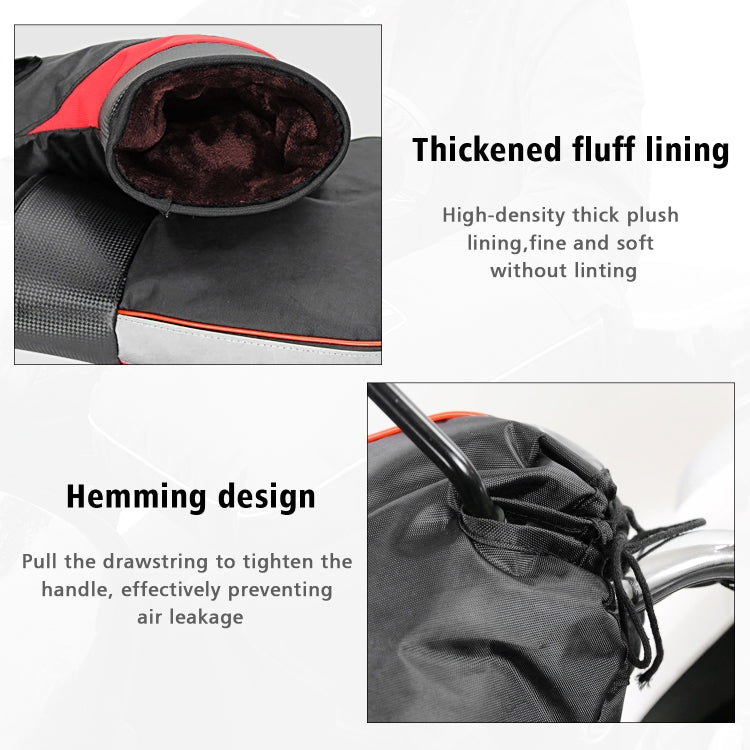 CS-1190A1 Motorcycle Winter Windproof Waterproof Thickened Warm Handle Cover Riding Gloves, Style: Small Mouth with Reflective Strip Version