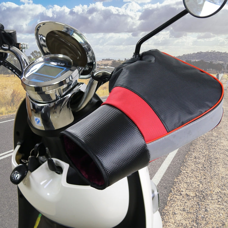 CS-1190A1 Motorcycle Winter Windproof Waterproof Thickened Warm Handle Cover Riding Gloves, Style: Small Mouth with Reflective Strip Version