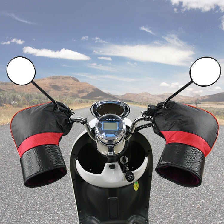 CS-1190A1 Motorcycle Winter Windproof Waterproof Thickened Warm Handle Cover Riding Gloves, Style: Small Mouth with Reflective Strip Version