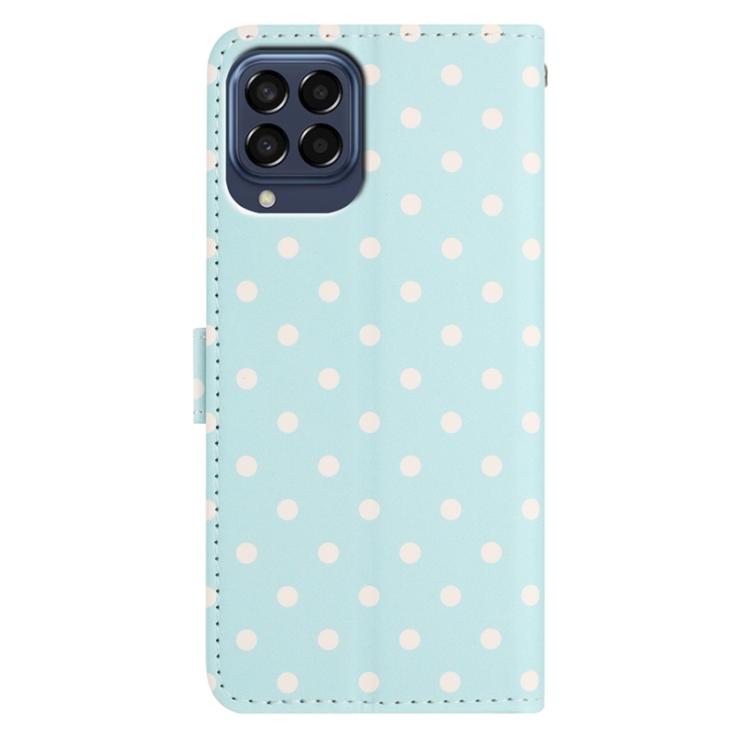 For Samsung Galaxy M33 Small Dots Pattern Vegan Leather Phone Case