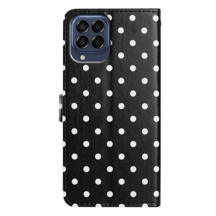 For Samsung Galaxy M33 Small Dots Pattern Vegan Leather Phone Case