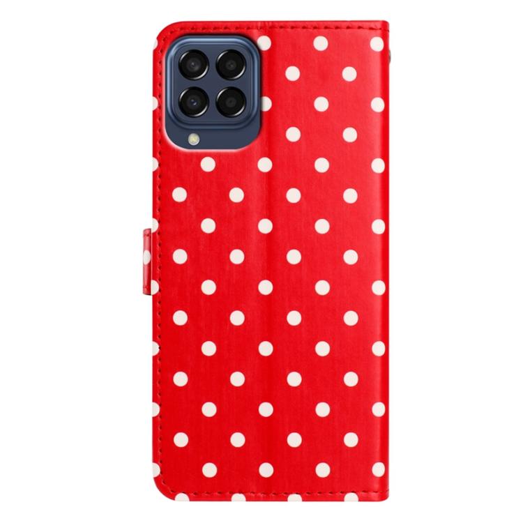 For Samsung Galaxy M53 Small Dots Pattern Vegan Leather Phone Case
