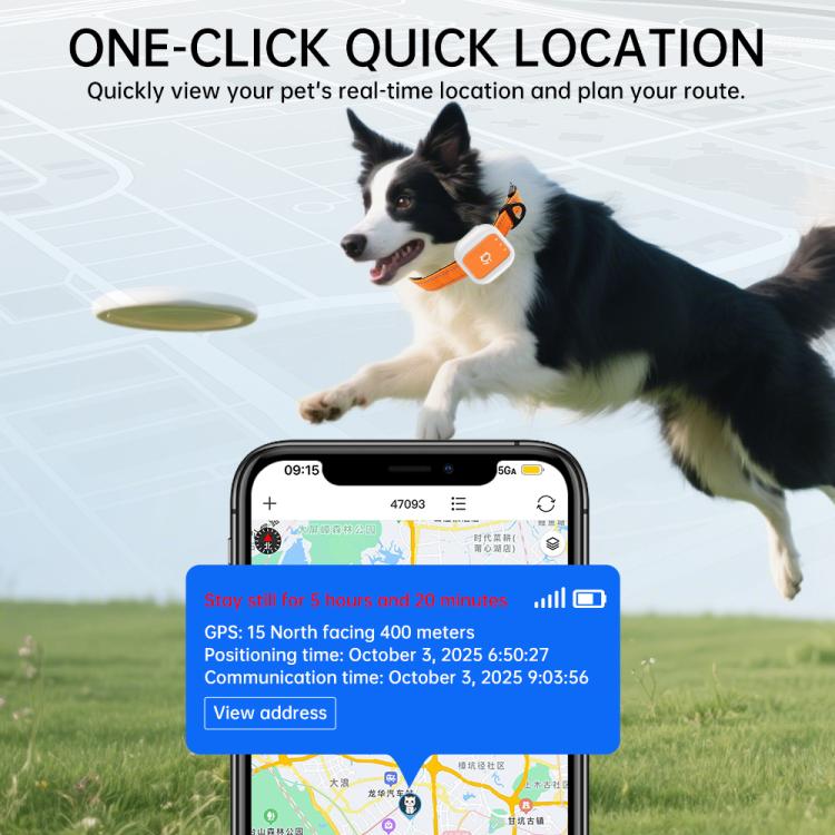 G01 Pet Anti-Loss Collar GPS Tracker - Orange