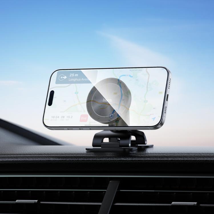 hoco H97 Eminent Ring Magnetic Car Center Console Phone Holder - Black