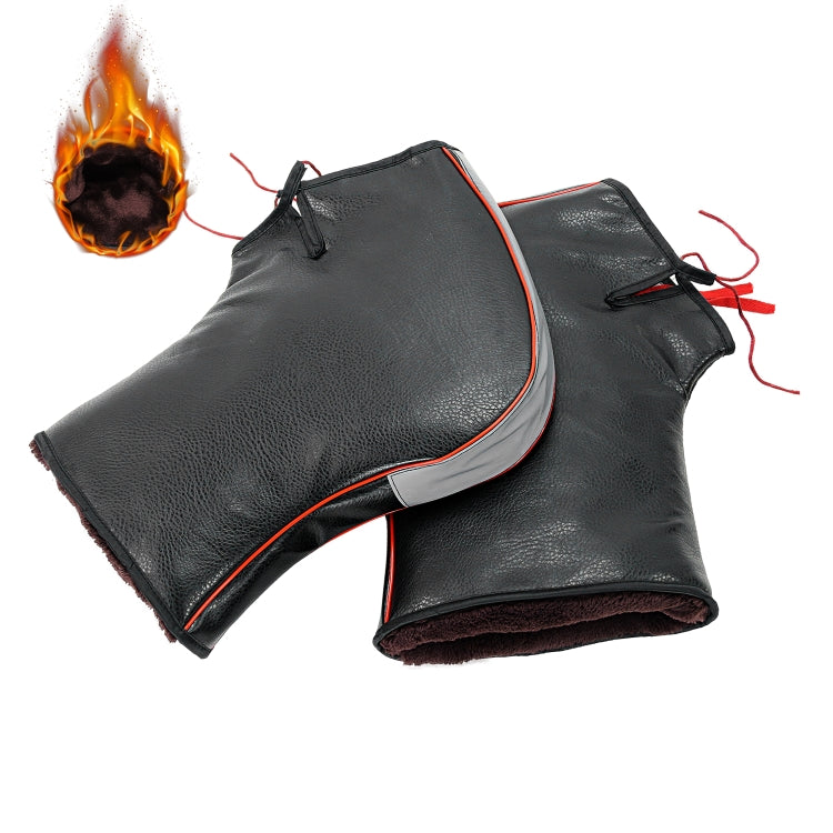 CS-1190A3 Motorcycle Winter Windproof Waterproof Thickened Warm Handle Cover Riding Gloves, Style: Big Mouth with Reflective Strip Version