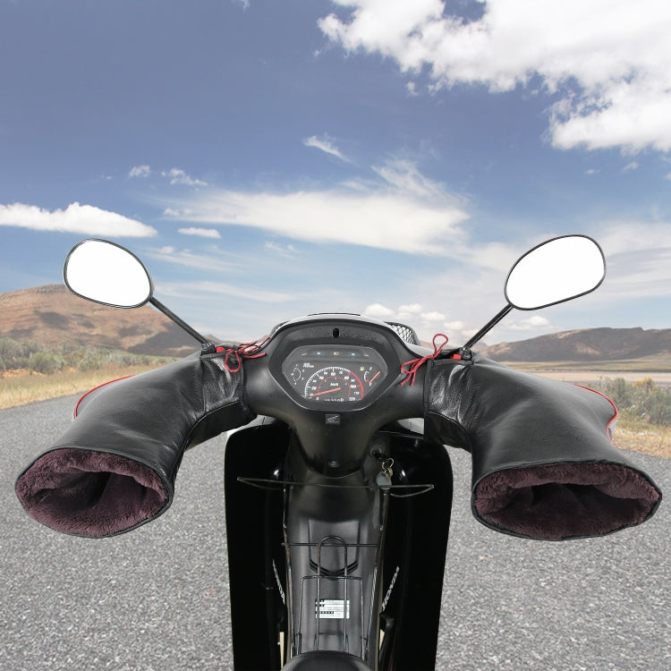 CS-1190A3 Motorcycle Winter Windproof Waterproof Thickened Warm Handle Cover Riding Gloves, Style: Big Mouth with Reflective Strip Version