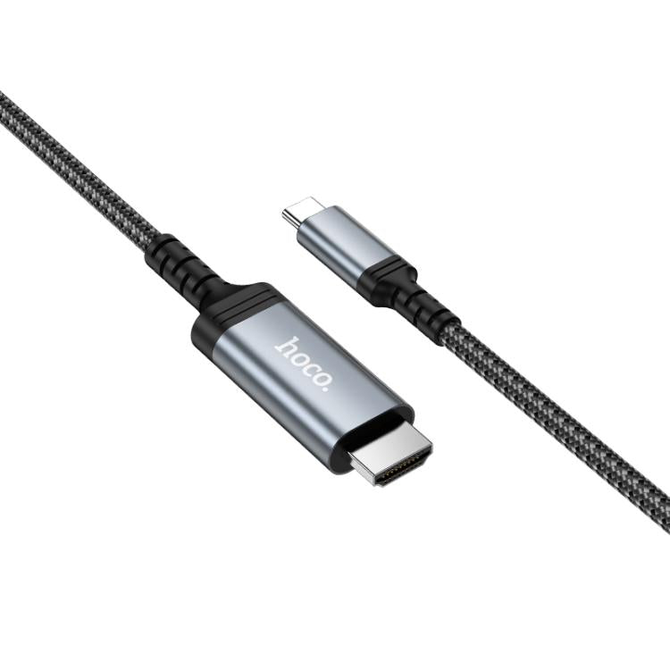 hoco UA43 USB-C / Type-C to HDTV HD Screen Mirroring Adapter Cable, Length:1.8m - Metal Gray