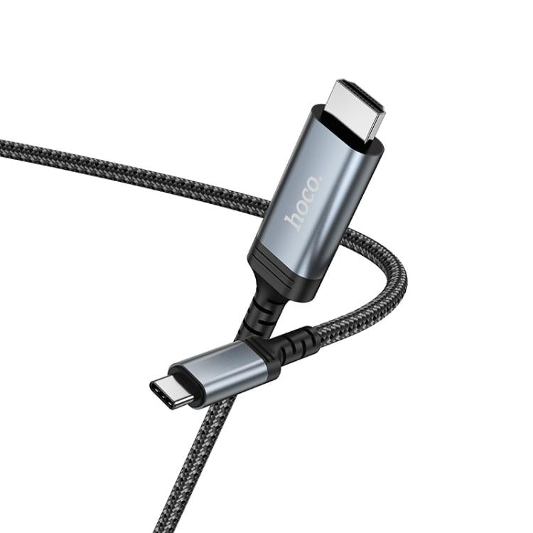 hoco UA43 USB-C / Type-C to HDTV HD Screen Mirroring Adapter Cable, Length:1.8m - Metal Gray