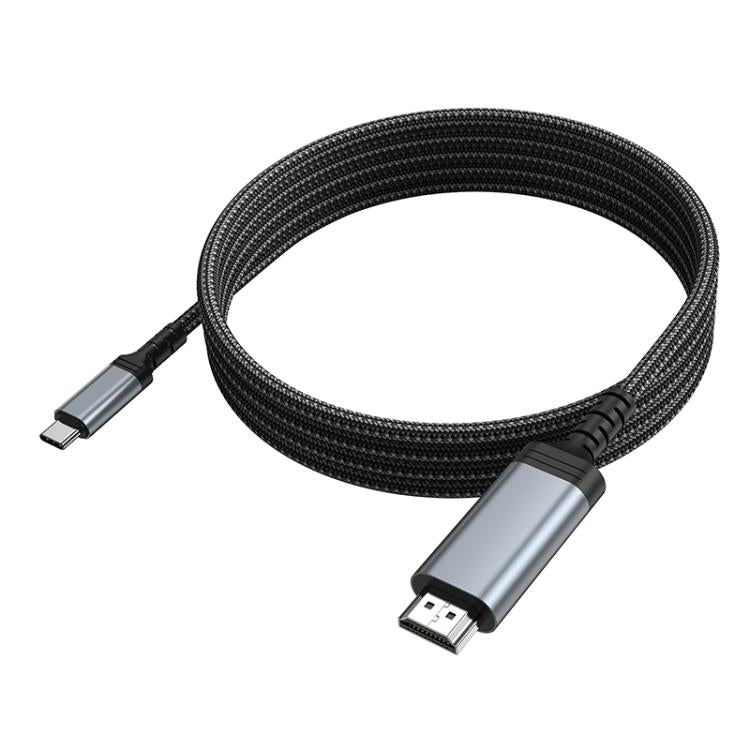 hoco UA43 USB-C / Type-C to HDTV HD Screen Mirroring Adapter Cable, Length:1.8m - Metal Gray