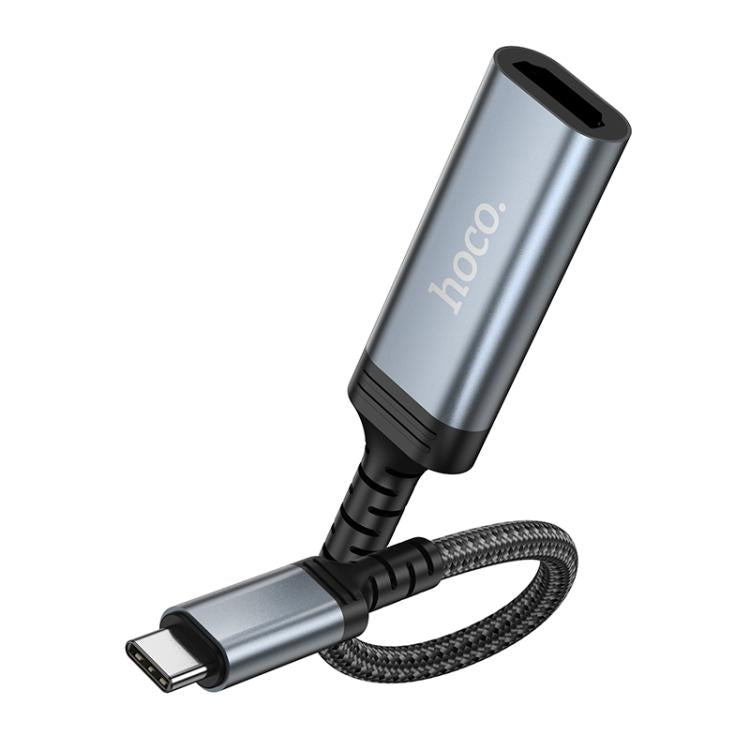 hoco UA43A USB-C / Type-C Male to HDTV Female HD Conversion Adapter Cable, Length:0.2m - Metal Gray