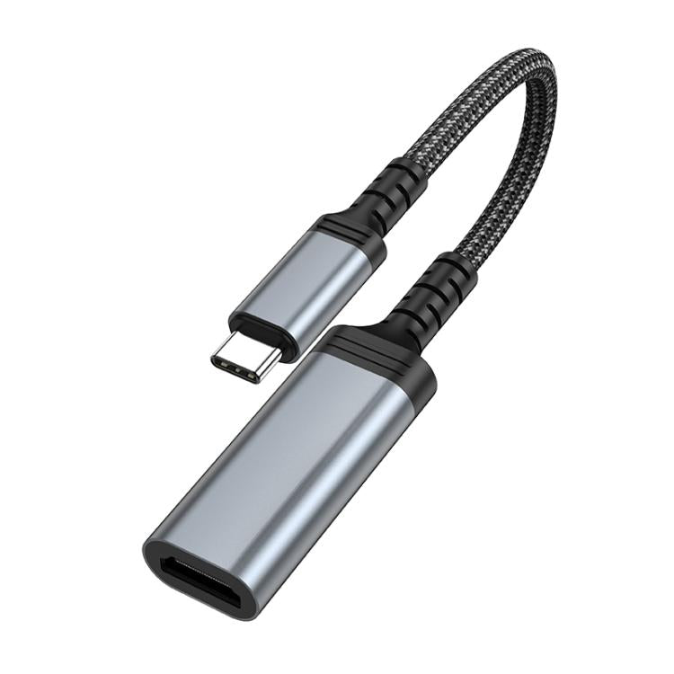 hoco UA43A USB-C / Type-C Male to HDTV Female HD Conversion Adapter Cable, Length:0.2m - Metal Gray