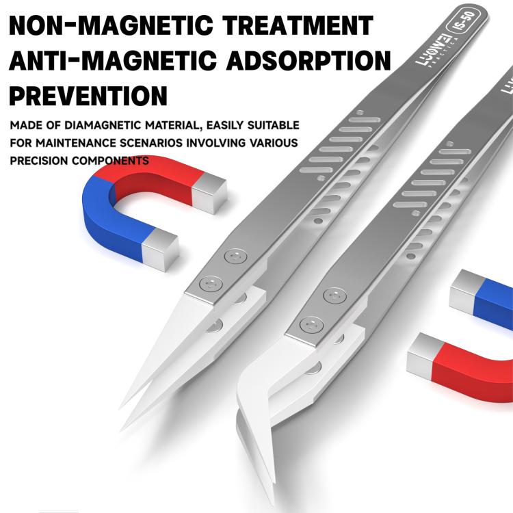 LUOWEI High-Temperature Resistant Insulating Non-Magnetic Tweezers, Model:IS-50
