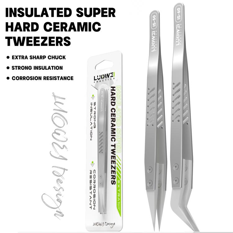 LUOWEI High-Temperature Resistant Insulating Non-Magnetic Tweezers, Model:IS-50