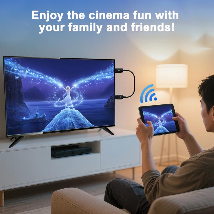 USB-A to HDMI HD Screen Mirroring Cable Wireless Screen Mirroring Converter Cable with Adapter, Length:70cm