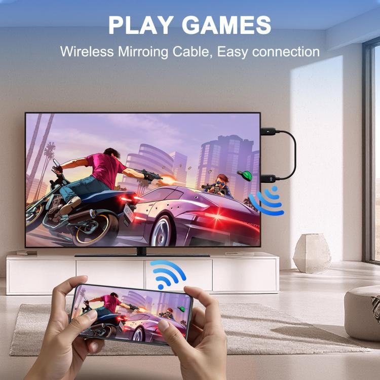 USB-A to HDMI HD Screen Mirroring Cable Wireless Screen Mirroring Converter Cable with Adapter, Length:70cm