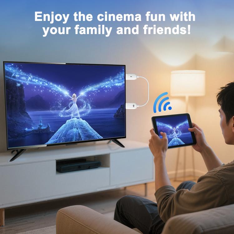 USB-A to HDMI HD Screen Mirroring Cable Wireless Screen Mirroring Converter Cable with Adapter, Length:70cm