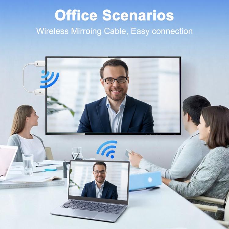 USB-A to HDMI HD Screen Mirroring Cable Wireless Screen Mirroring Converter Cable with Adapter, Length:70cm