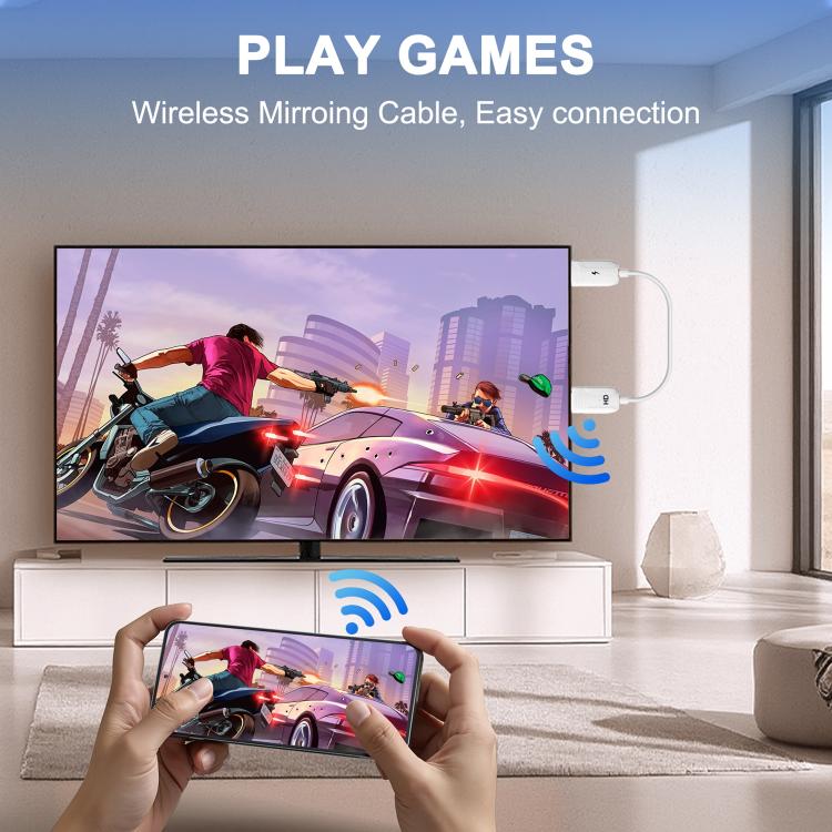 USB-A to HDMI HD Screen Mirroring Cable Wireless Screen Mirroring Converter Cable with Adapter, Length:70cm