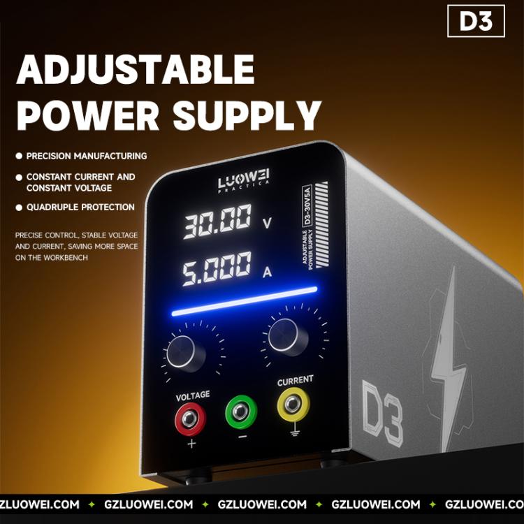 LUOWEI D3 30V / 5A Regulated Adjustable Digital DC Power Supply, Plug:EU Plug