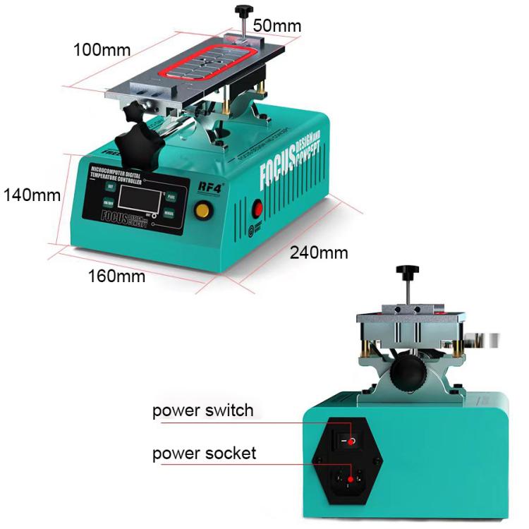 RF4 FREEDOM 7 inch 360 Rotating Powerful Vacuum LCD Separator Machine, Plug:EU Plug