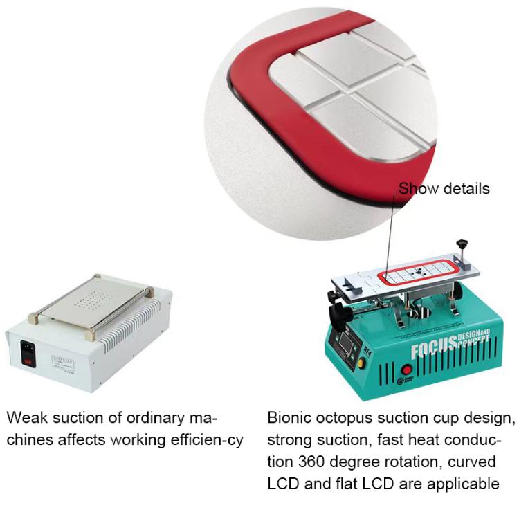 RF4 FREEDOM 7 inch 360 Rotating Powerful Vacuum LCD Separator Machine, Plug:EU Plug