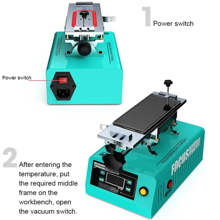 RF4 FREEDOM 7 inch 360 Rotating Powerful Vacuum LCD Separator Machine, Plug:EU Plug